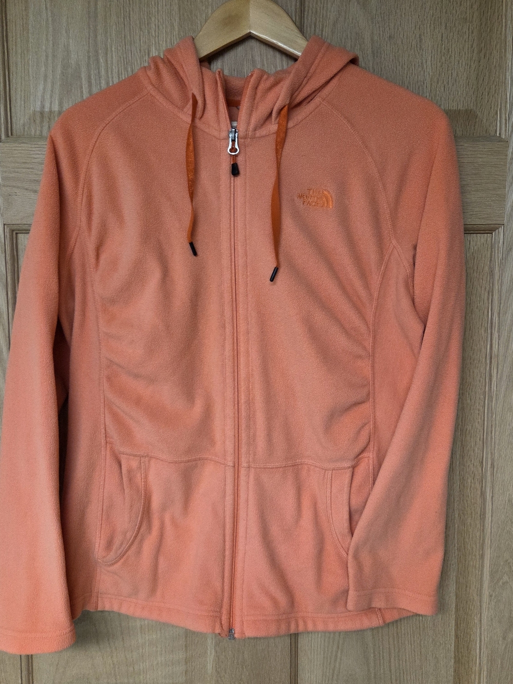 The North Face Women's Orange Fleece Zip-Up Hoodie‎ Large